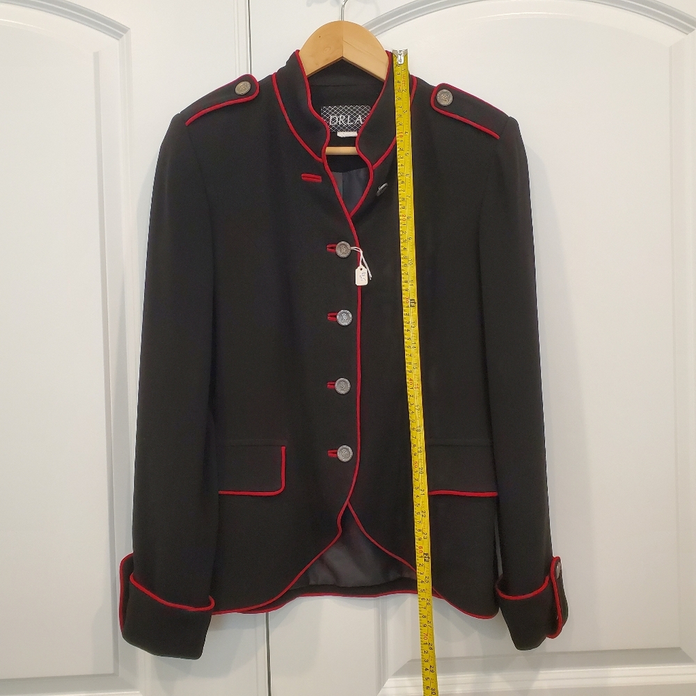 DRLA Jacket Black with Red Trim Piping Size Medium - Picture 3 of 9
